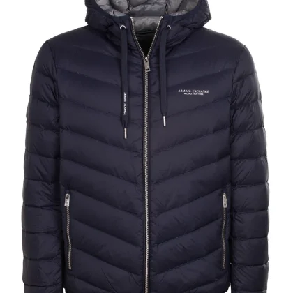 Armani Exchange Piumino con Cappuccio 100 gr Blu con Cappuccio