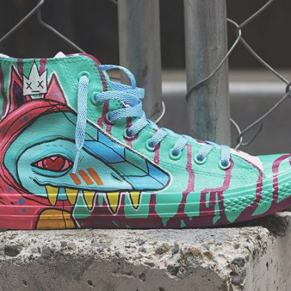 Converse All Star Custom Magic Dragon Blood HANDMADE DISEGNATE A MANO