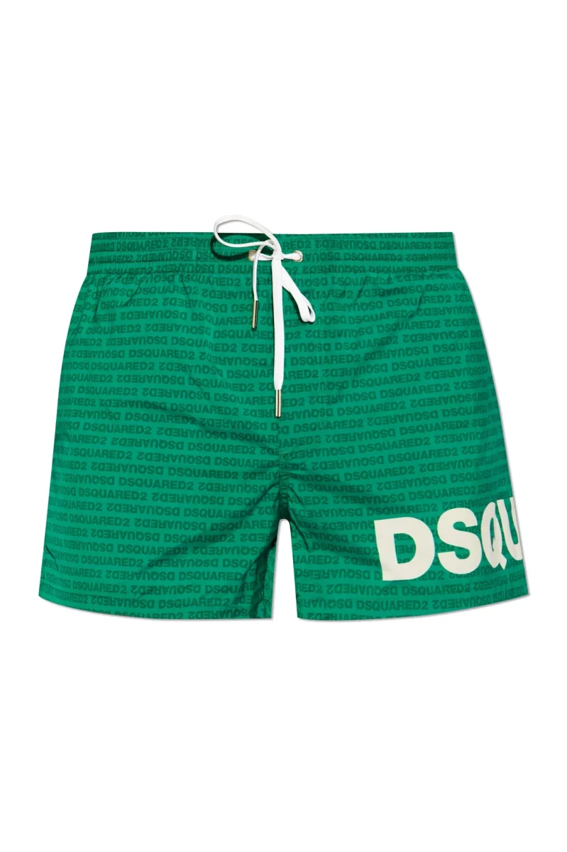 Dsquared2 Costume Mare Short Multilettering Verde Uomo 2025 - immagine 2