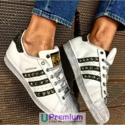 Adidas Superstar Glitter Borchie Vintage [Prodotto Customizzato]