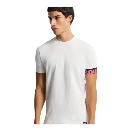 Dsquared2 T-Shirt Bianco Big Logo Fuxia 2026