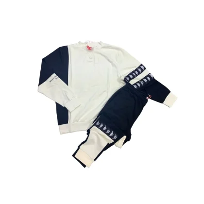 Kappa Tuta Completa Cotone Garzato Beige Nero