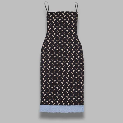 moon printed jersey sleeveless tube  midi dress