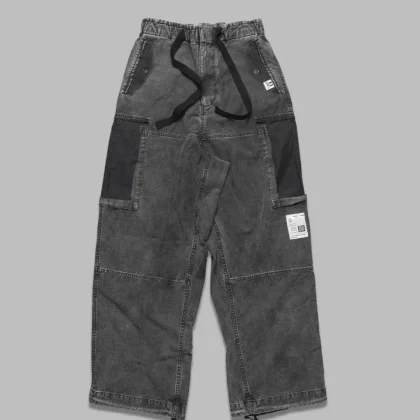 cotton satin cargo trousers
