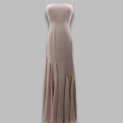 chiffon maxi strap dress