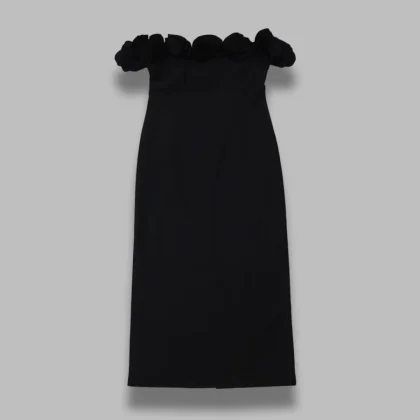 crepe midi flower dress