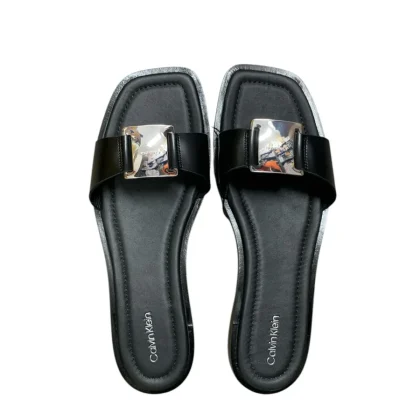 Calvin Klein Sandalo Ciabattine  Nero Wick Argento Donna